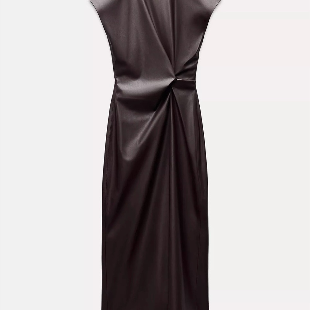 Zara faux leather Midi Dress